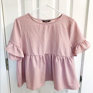 Dusty rose SHEIN ruffle top